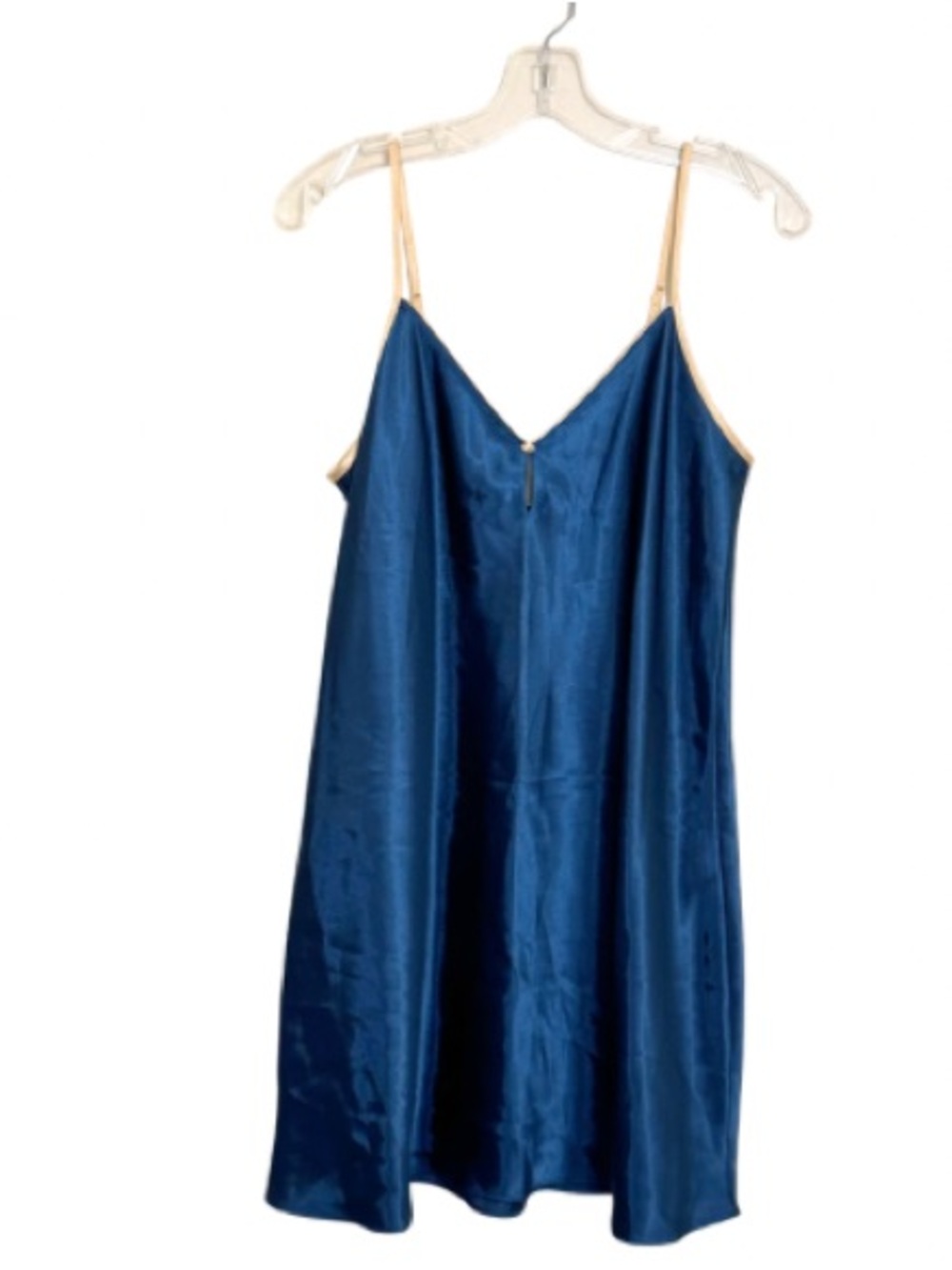 Jones New York Teal Strappy Sexy Feminine Satin Slip Nightgown Size Large